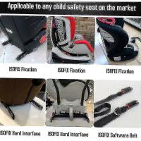 Kit de montaje de sujeción de asiento de niño de coche universal compatible con conector de cinturón Isofix, Negro - details 1