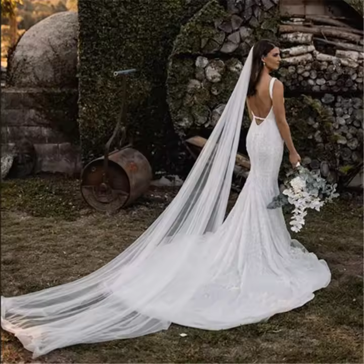 Velo De Novia Elegante Con Peine 3 Metros 1 Capa/2 Capas/3 Capas Blanco/Ivory Simplicidad Vestido De Novia Accesorios De Boda - 1