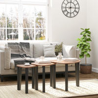 HOMCOM 3 Mesitas de Café Mesa de Centro Minimalista Patas de Acero con Funda de Plástico Mesa Nido para Salón Sofá 56x54.2x45.4cm - details 2