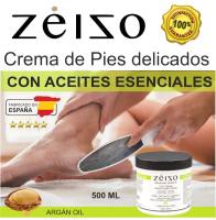 Crema de pies delicados con aceite de argán - Aromaterapia 500 ml Zeizo - Sin grasa, hidratante y cicatrizante para pies cansados y talones descamados - Uso profesional - details 1