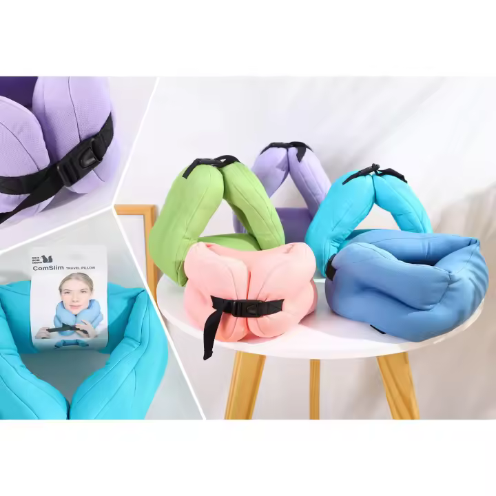 Almohada de Viaje Ergonómica, Suave y Cómoda - Accesorio de Viaje para Descansar y Dormir en tus Trayectos de colores - 1