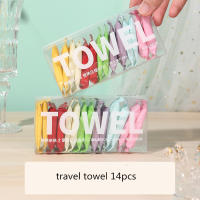 Juego De 14 Toallas Desechables Portátiles Para Viajes 24x30cm Comprimidas Y Gruesas Toallas De Rostro Para Limpieza Y Belleza - details 3