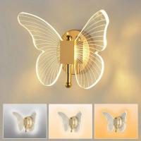 Lámpara De Pared Mariposa Luces Modernas Minimalistas Nórdicas Para Sala De Estar Dormitorio Pasillo LED Iluminación Interior - details 7