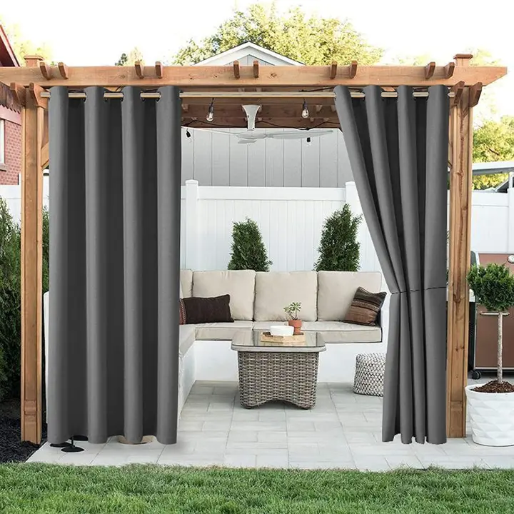 Cortina Exterior - Cortinas Opacas y Cortinas Aislamiento Térmico Anti Viento Calor para Pérgola Patio, Terraza 2,1*2,3m - 1