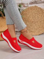 Zapatillas De Mujer En Color Sólido Transpirables Zapatillas Casuales De Verano De Bajo Térmico Tejidas Zapatos Casuales Para Mamá - details 15