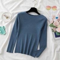 Suéter De Mujer 2025 Slim Knitted Pullovers De Alta Calidad Simplicidad Cálida O-neck Basic Solido Casual Top De Algodón Y Acrílico - details 6