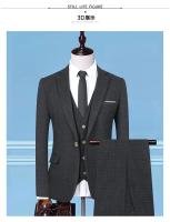 Traje De Novio 2025 Para Hombre Con Chaleco Y Pantalones Talla Regular Estilo Casual Formal Cuadros Moda Negocios Vestimenta Para Bodas Y Trabajo - details 32