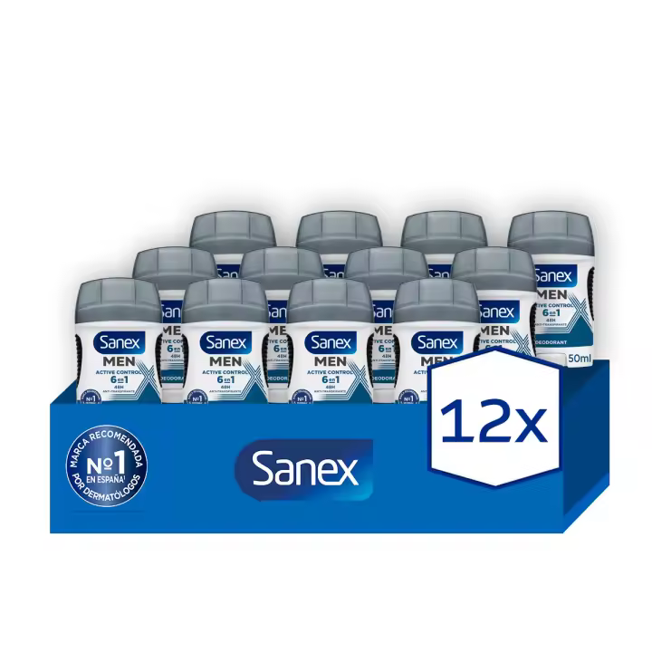 Desodorante stick para hombre Sanex Men Stress Response 48h anti-transpirante 65ml. Pack 12 - 1