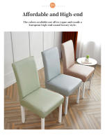 Cubierta De Silla De Cuero Sintético Impermeable Y Resistente Al Aceite Elástica En 15 Colores Variados Para Hotel Y Banquete - details 4
