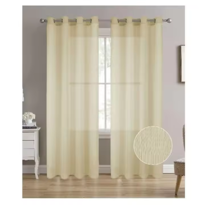 Cortina Doris de 100% Poliéster 140x260cm Estilo Americano para Hogar, Sala de Estar, Dormitorio - 1
