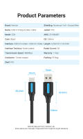 Cable De Carga Rápida Vention USB C 3A Para Xiaomi 11 pro Samsung S21 S10 Cable De Datos Tipo C Compatible Con MP3/MP4 Y Computadora - details 10