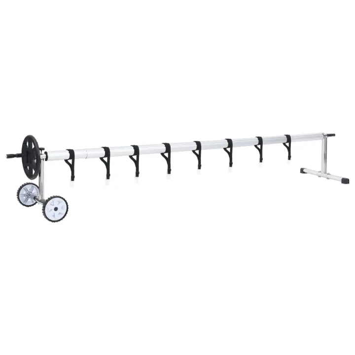 vidaXL Enrollacobertor para piscinas con base de acero inoxidable - 1