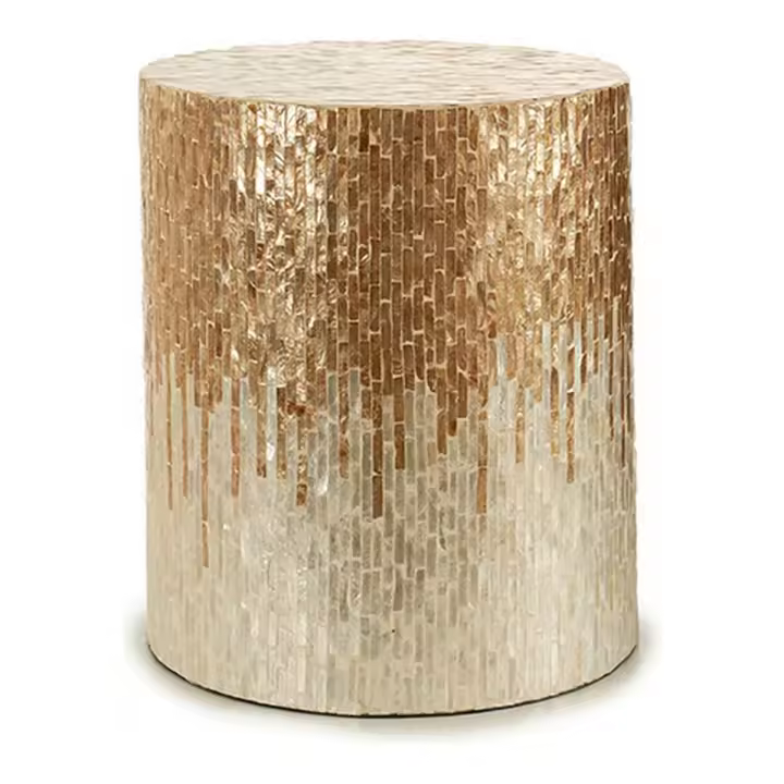 Banqueta Dorado Plateado Blanco Beige Nácar Aglomerado - 1