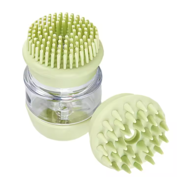 Cepillo de baño para perros | Cepillo de silicona para gatos | Cepillo de ducha para perros para eliminar la suciedad y el pelo enredado - verde - 1