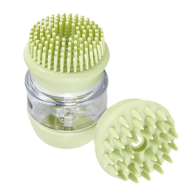 Cepillo de baño para perros | Cepillo de silicona para gatos | Cepillo de ducha para perros para eliminar la suciedad y el pelo enredado - verde - 1