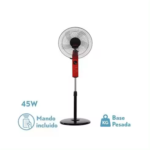 FABRILAMP Ventilador de Pie Circus Rojo/Negro 45W Oscilante - Diseño Moderno y Elegante - 1