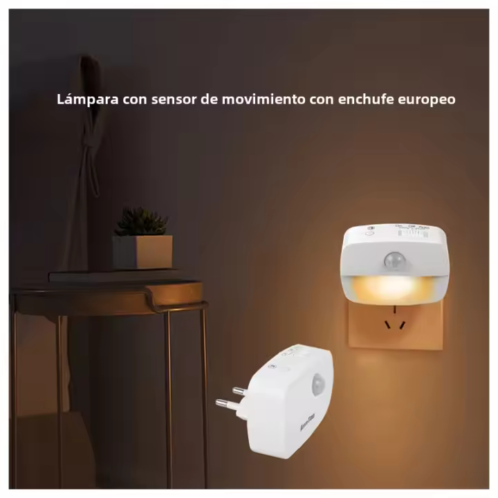Lámpara Nocturna LED Inalámbrica Con Sensor De Movimiento Para Dormitorio Escaleras Armario Lado De La Cama 220V Potenciada Por Batería - 1