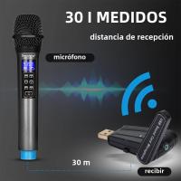 Micrófono Inalámbrico Depusheng W4 Con Eco Acento Bajo Y Bluetooth 98 FT Rango UHF Sistema De Micrófono Portátil Dinámico Para Escenario - details 1