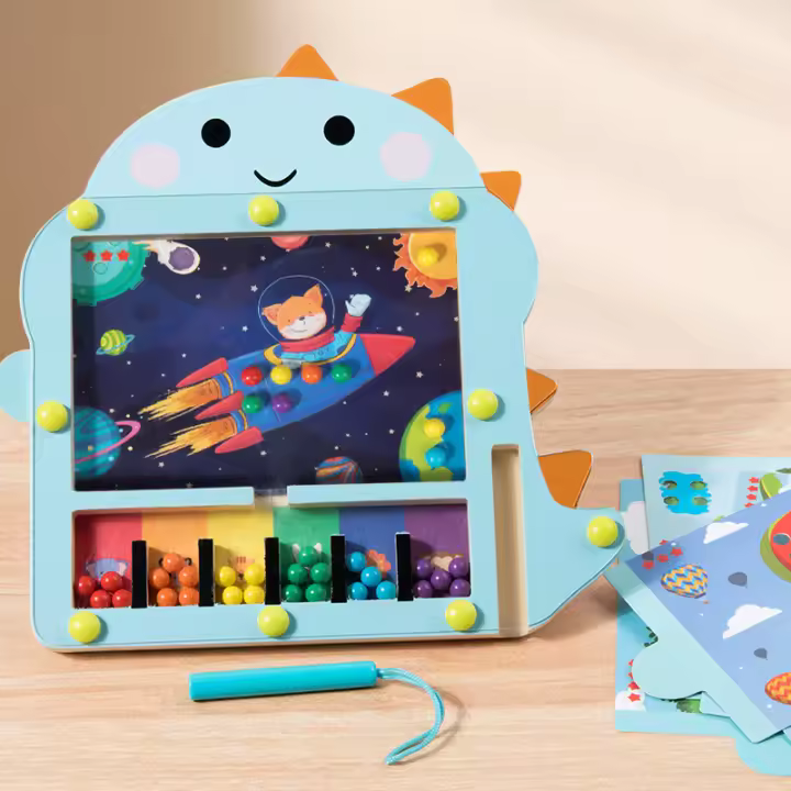 Juguete Educativo De Madera Para Niños Laberinto Magnético Montessori Formación De Coordinación Y Clasificación De Colores Puzzle Cognitivo Juego De Mesa Tema Naturaleza Y Deportes - 1