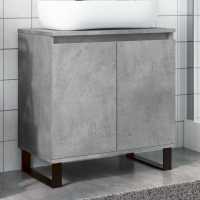 vidaXL Armario de baño madera de ingeniería 58x33x60 cm en color Gris hormigón/Madera antigua/Negro y más | almacenamiento funcional diseño moderno para baño dormitorio sala - details 0