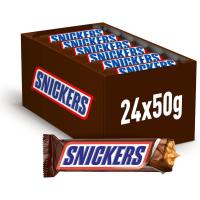 Snickers - Barrita de Chocolate con Leche, Crema de Cacahuete, Caramelo y Cacahuetes. Caja 24 Snickers de 50 gramos. - details 0