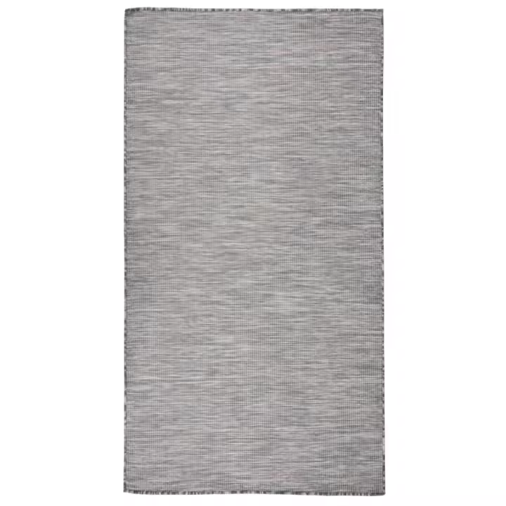 vidaXL Alfombra de exterior de tejido plano marrón y azul 80x150 cm - 1
