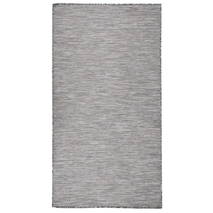 vidaXL Alfombra de exterior de tejido plano marrón y azul 80x150 cm - 1
