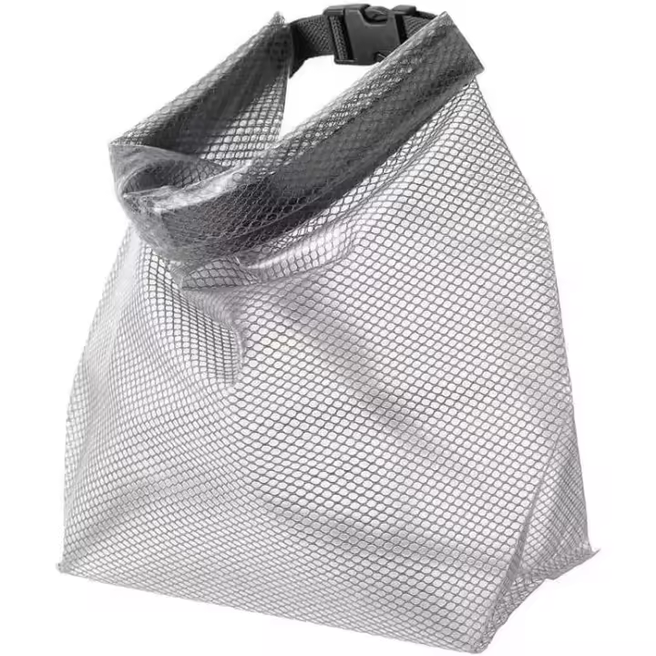 Bolsa de viaje plegable de malla de PEVA, neceser transparente de alta capacidad con cierre a presión, bolso de mano impermeable para cosméticos, práctico cierre a presión (grande) - 1