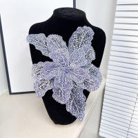 1PC Parche Bordado De Flores Colorido 3D Con Lentejuelas Y Encaje Para Ropa Aplicaciones De Tela Bordadas Con Diamantes Tamaño 28cmx30cm - details 27