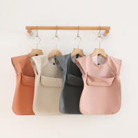 Baberos Para Bebés De Color Sólido Impermeables Con Bolsillo Para Niños Y Niñas Sin Mangas Adecuado Para Comidas Y Arte Ropa Infantil Esencial - details 0
