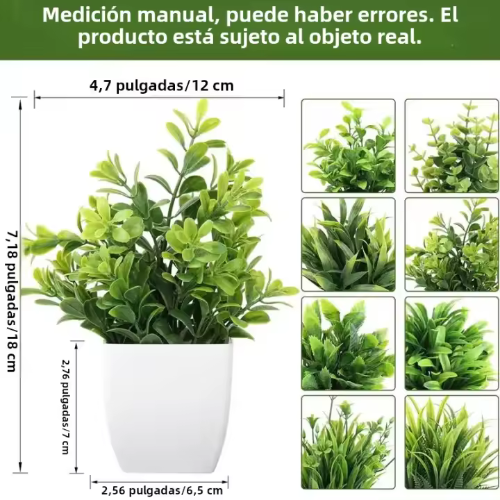 1Pcs Plantas Artificiales Verdes En Maceta Para Decoración Interior De Habitaciones Dormitorios Y Salones Decoración De Mesas Y Jardines Decoración De Boda Y Exterior - 1