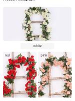 Vine De Flores Artificiales De Rosa 2.5m 1.8m En Blanco Y Rosa Para Decoración De Bodas Y Habitaciones Hecha De Seda - details 5