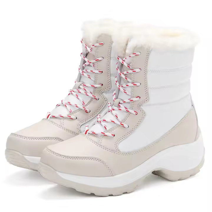 Botas De Nieve Para Mujer Con Plataforma Antideslizantes Botines De Invierno Con Pelo Cálido Hasta La Rodilla Impermeables Con Tacón Medio - 1