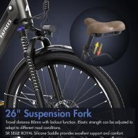 Bicicleta eléctrica de ciudad Fafrees F26 Pro de 26 pulgadas con cuadro bajito, bicicleta eléctrica 25 km/h, motor de 250 W, batería incorporada extraíble de 36 V 14.5 Ah, 7 velocidades Shimano, frenos de disco dobles, conectividad a aplicación - Dorado - details 3