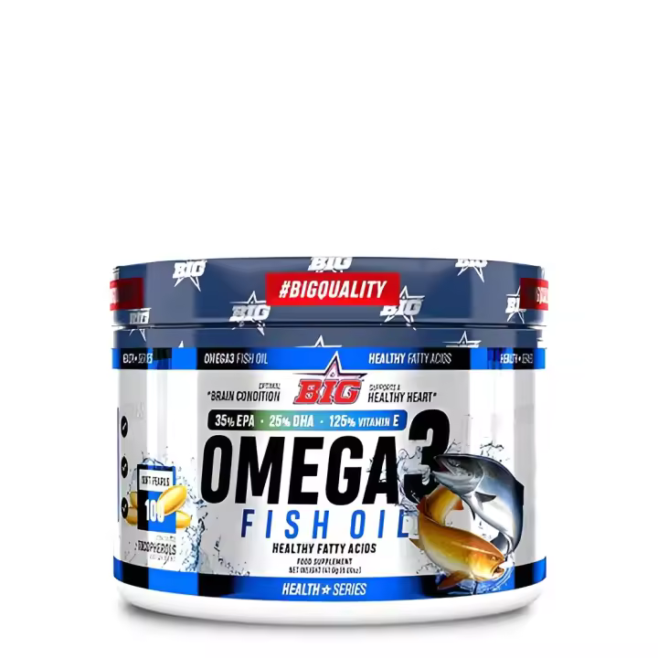 Big Omega3 Fish Oil 100 Perlas - Suplemento de Aceite de Pescado Rico en EPA y DHA con Vitamina E Natural - 1
