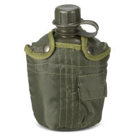 Botella De Agua Para Camping Y Senderismo 1L Con Tapa Resistente Al Impacto Y Desgaste Material De Aluminio Negro Marrón Y Rojo Para Supervivencia En Exteriores - details 0