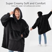 Sudadera manta talla única para hombre y mujer de felpa - Negra - details 0