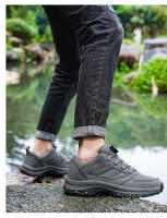 Zapatos De Senderismo Para Hombre Color Sólido Cómodos Antideslizantes Deportivos Ligeros Transpirables Resistentes Al Desgaste Zapatillas De Caminar Al Aire Libre - details 5