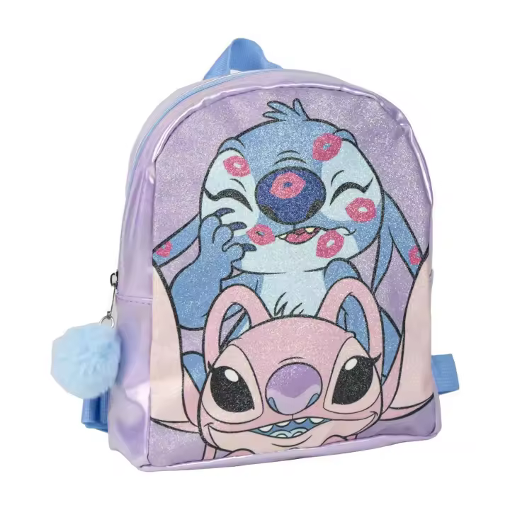 STITCH Mochila Casual Morado 19 x 23 x 8 cm Unisex niños, Multicolor, Estándar - 1
