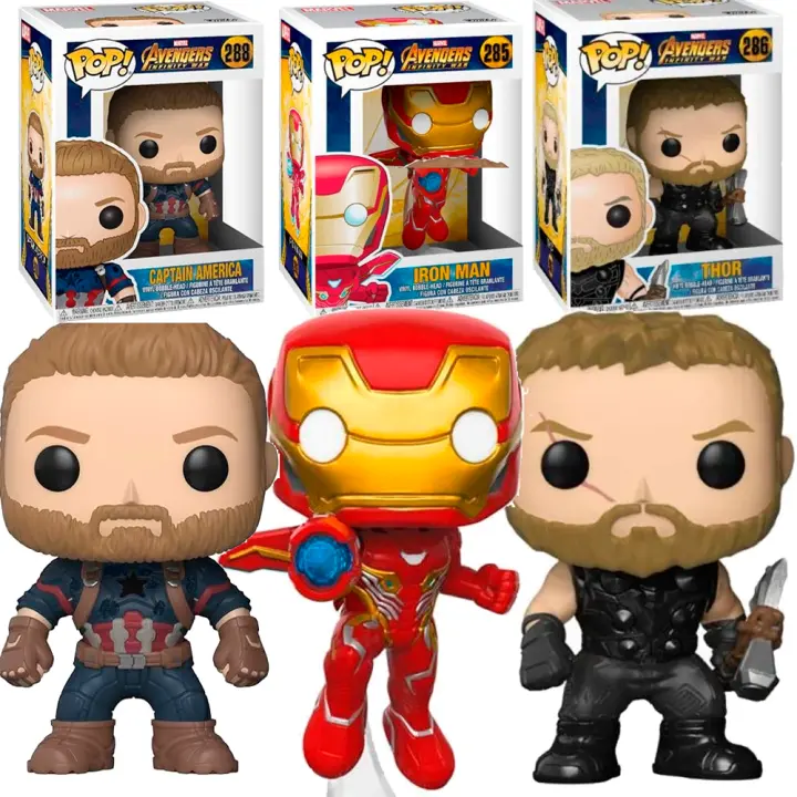 Funko Pack 3 Funkos Thor Iron Man Capitan America Infinity War VEngadores Avengers Captain 285 286 288 - 1