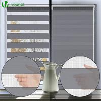 Estor Enrollable de Doble Capa Noche y Día,  Tejido, Fácil de Instalar  para Ventanas y Puertas, Proteccion Solar, Stores Noche y día - details 2