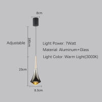 Lámpara Colgante LED Moderna Para Decoración De Habitación Con Bombilla COB Instalación Por Cuerda Material Aluminio - details 3
