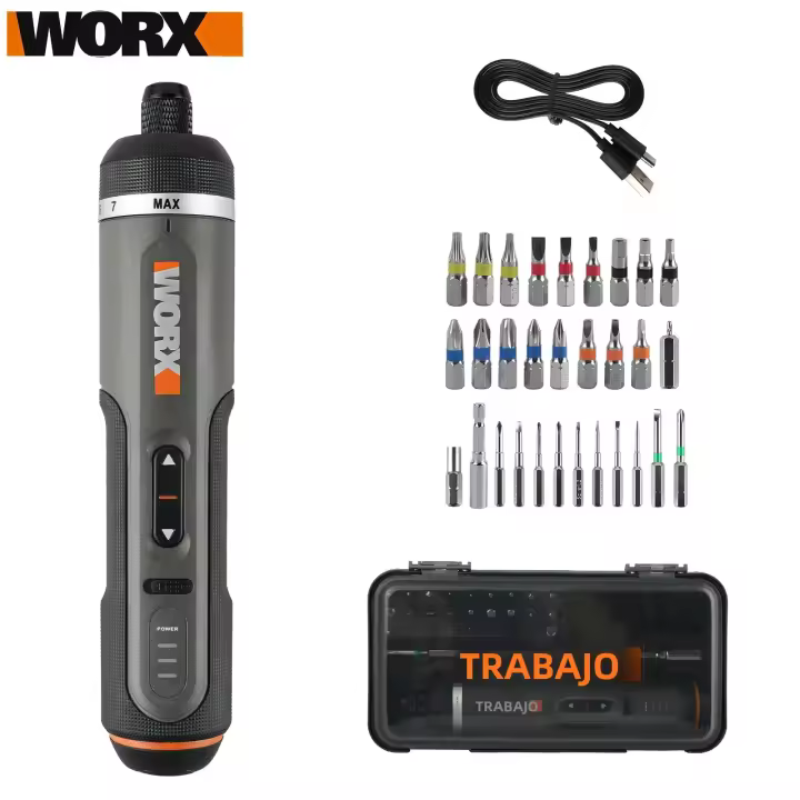 Conjunto De Destornillador Eléctrico Worx WX242 Sin Cable Inteligente Carga USB 30 Piezas Herramienta De Perforación Y Destornillado - 1