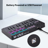 Teclado MIDI Controlador 25 Teclas Recargable Machine Maker De Pads De Toque RGB Con Engranajes Asignables Y Botones RGB Para Electrónica De Música - details 4