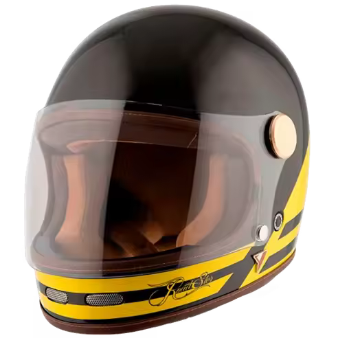 Casco By City Roadster negro/amarillo Raíz CAFE RACER Cascos integrales OUTLET MOTOSOTORE MARCAS Cascos Integrales BY CITY - 1