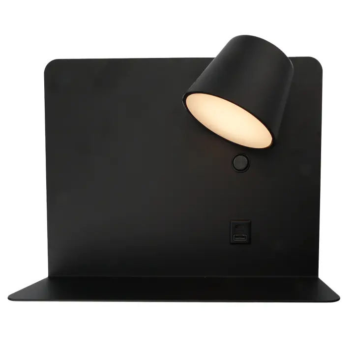 ALPINALUZ  Aplique de Pared Orientable 6W con Carga USB y Type C, 2700K-6000K, Negro, Chips Osram, Driver KEGU - 1