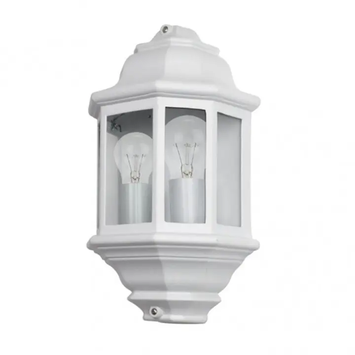 FABRILAMP Aplique Exterior Aluminio Shaula 2xe27 Blanco Ip44 38,5x22x12,5 Cm - Alta Calidad - 1