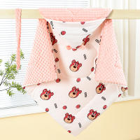 Manta Bebé De Terciopelo Para Recién Nacido 96x96cm Algodón Grueso Para Invierno Dibujos Animados Unisex Rojo/Amarillo/Morado Suministros De Bebé En El Salón De Partos - details 2
