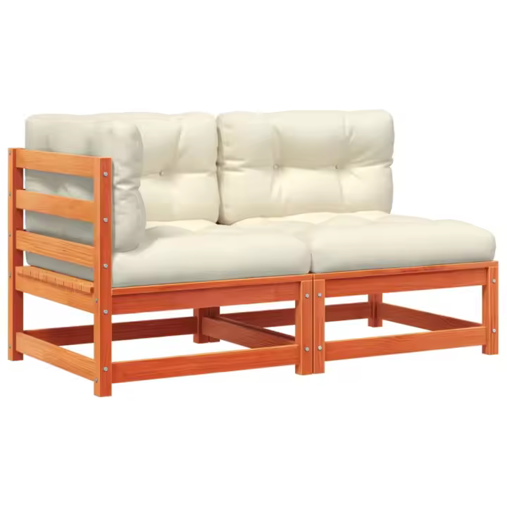 vidaXL Sofá de jardín de 2 plazas con cojines madera maciza de pino Conjunto Terraza Muebles Jardín Exterior Juego de Muebles de jardín Mueble Jardín Exterior Muebles de Salon Exterior - 1