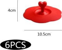 6 unids taza de vidrio de silicona cubre tapas reutilizables anti polvo taza cubre café té taza cubierta para tazas cuencos tazas latas - details 0